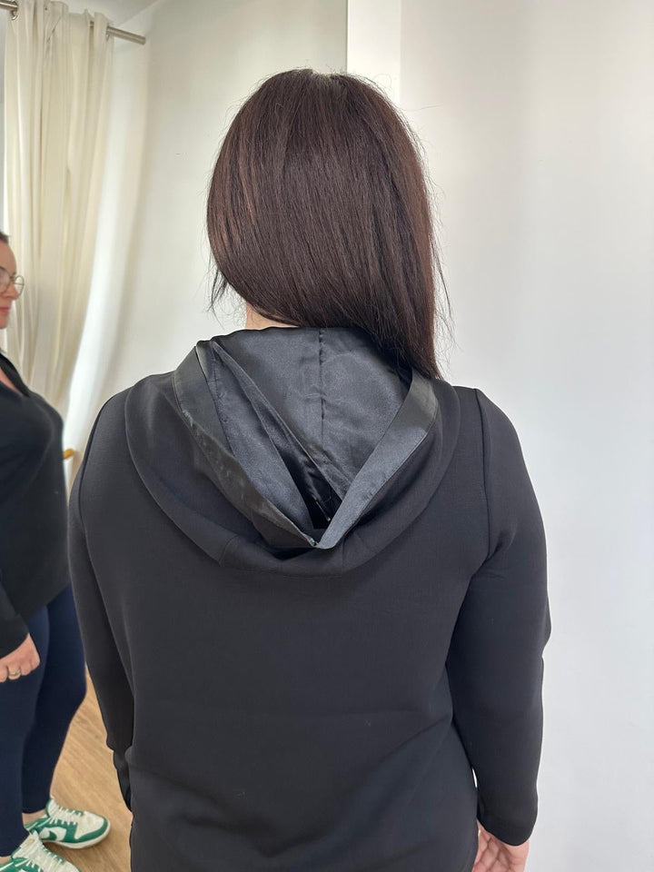 Black hooded sweatshirt - Vera Meyer