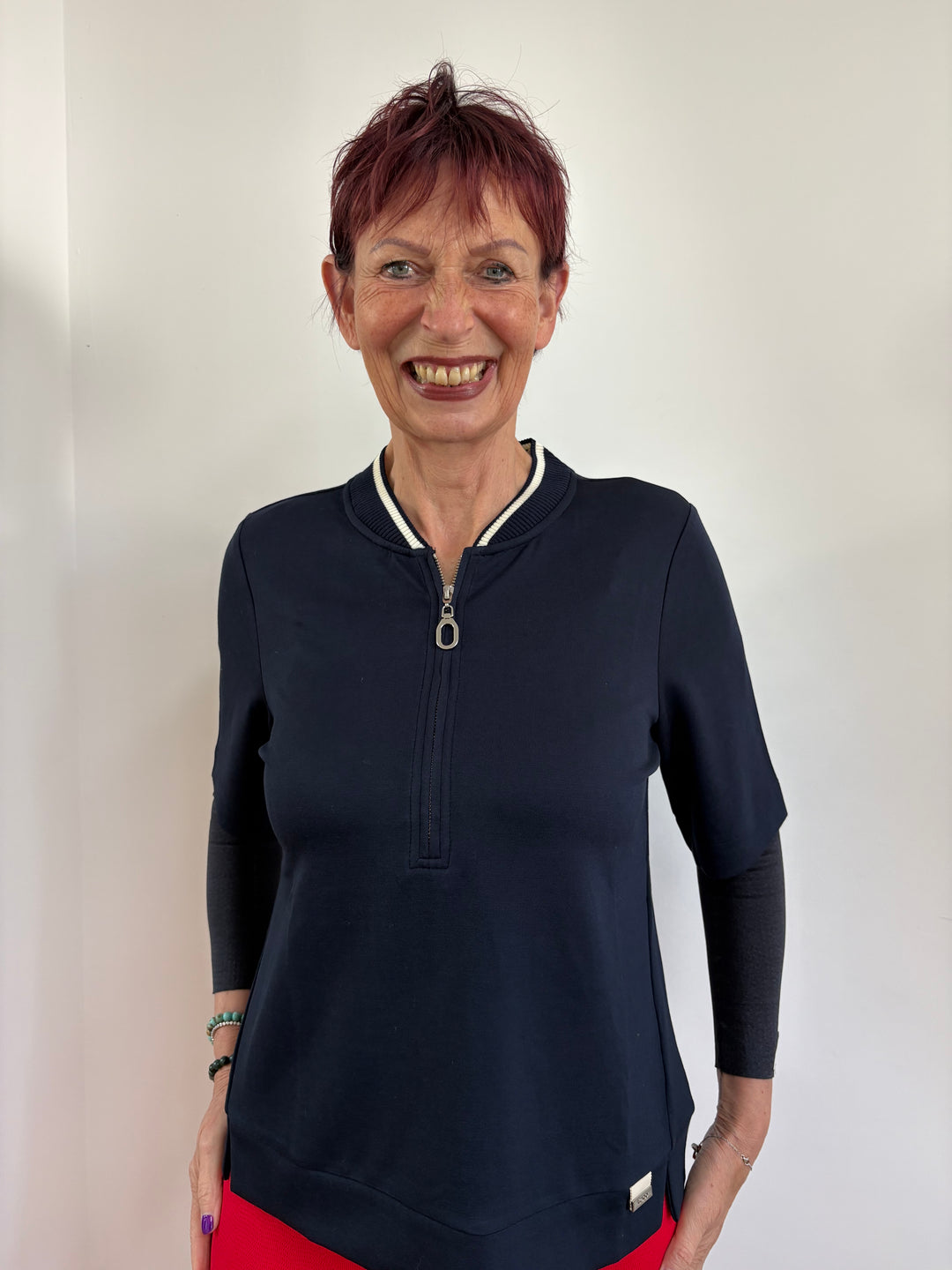 Blaues Kurzarm Sweatshirt - Vera Meyer