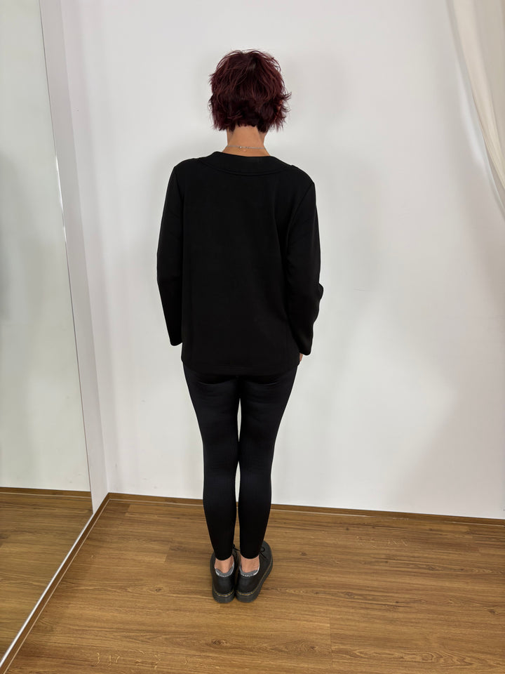 Black Sweatshirt - Vera Meyer