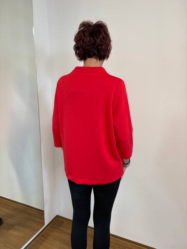 Sweatshirt with a small collar - Vera Meyer