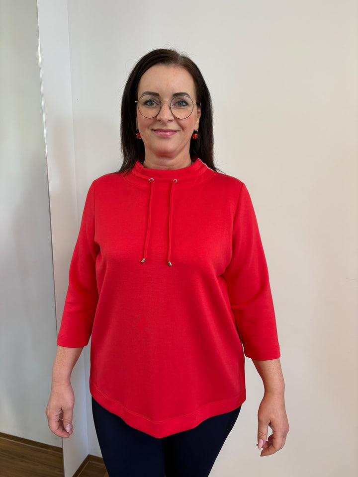 Sweatshirt with a small collar - Vera Meyer