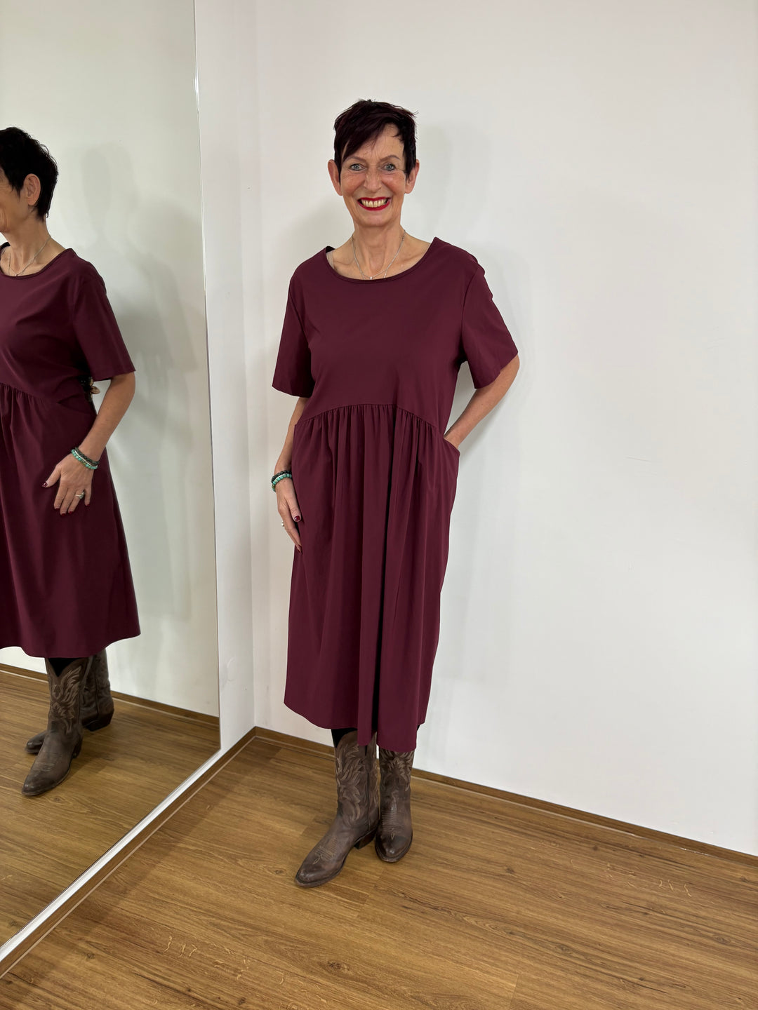 Lange jurk Bordeaux - Vera Meyer