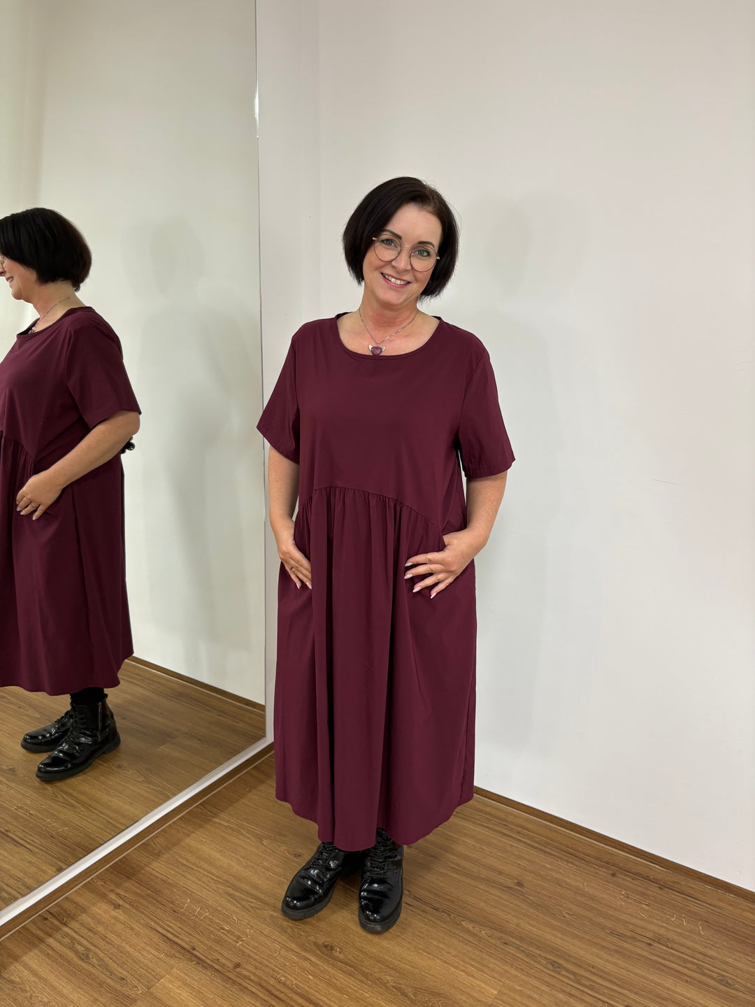 Lange jurk Bordeaux - Vera Meyer