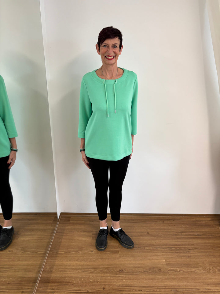 Grünes Sweatshirt mit Stehkragen - Vera Meyer