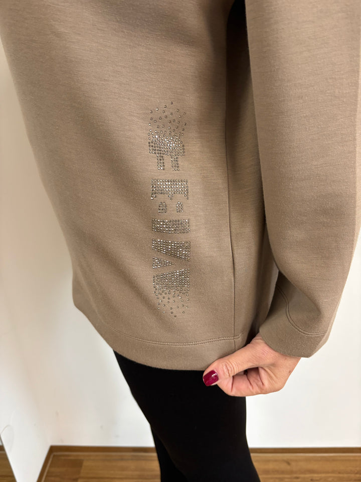 Braunes Sweatshirt mit Stehkragen - Vera Meyer