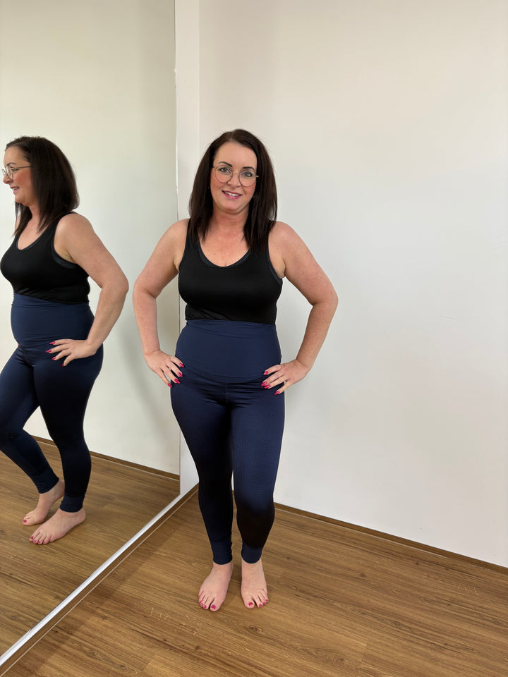 Lymph O Fit Wunderhose extra lang mit breitem Komfortbund Blau Gr. 40 - 52 - Vera Meyer