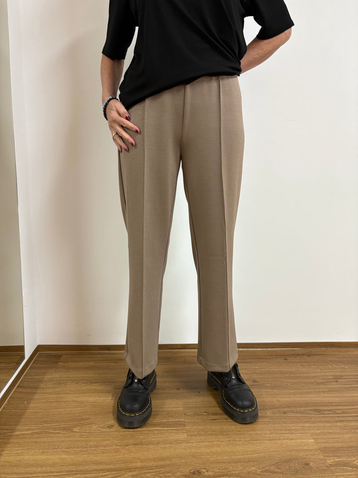 Feine Bundfaltenhose Creme